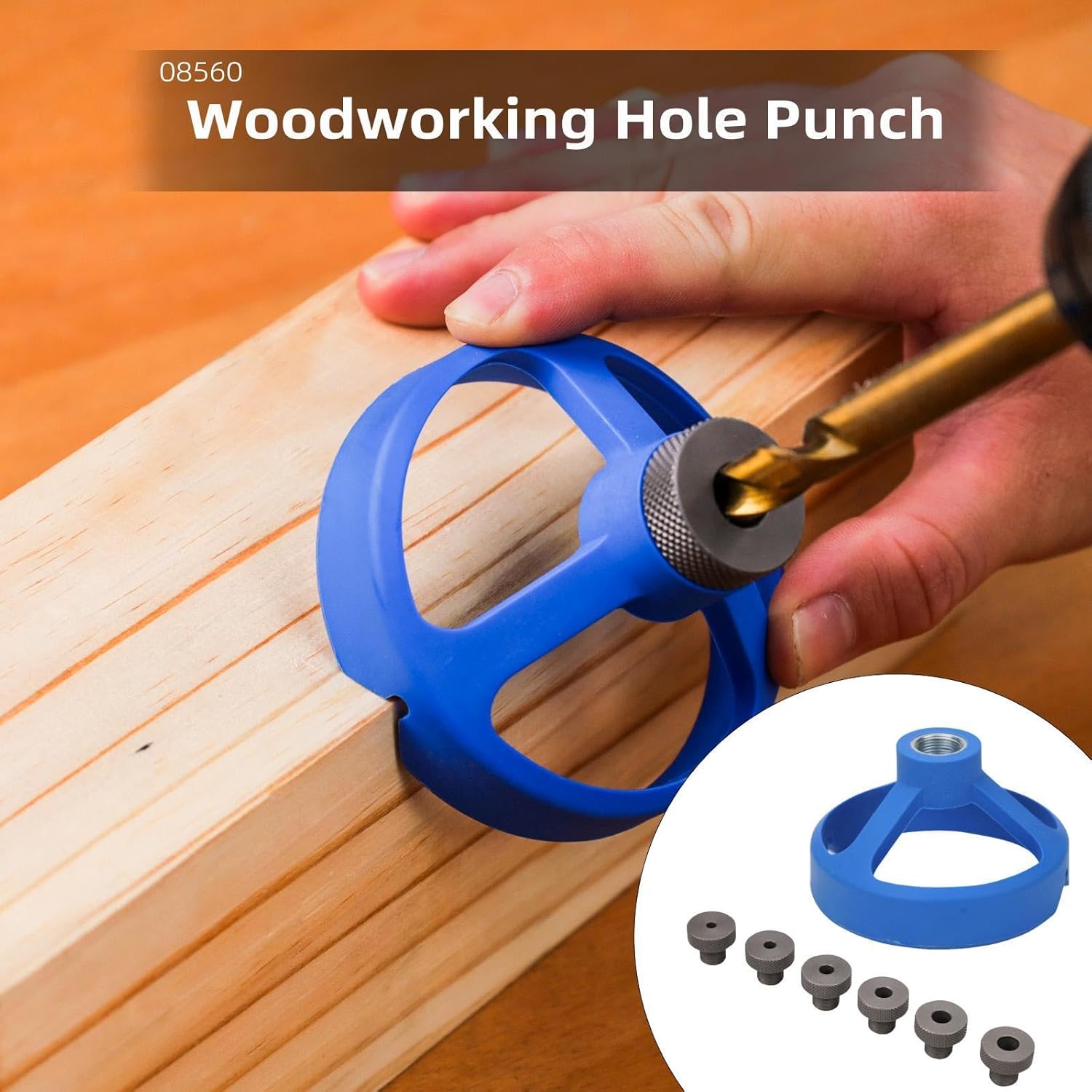 CALANDIS™ Drill Guide Jig with 6 Drill Aluminium Alloy Drill Punch Locator Chucks Blue | Drill Bits | Power Tools | Tools