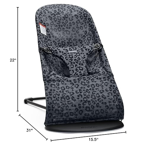 Miniatura 105 de BabyBjörn Bouncer Bliss, gris claro, tejido, edredón de pétalos Asiento gorila ajustable 2 en 1 para bebé y silla para niños pequeños, recién