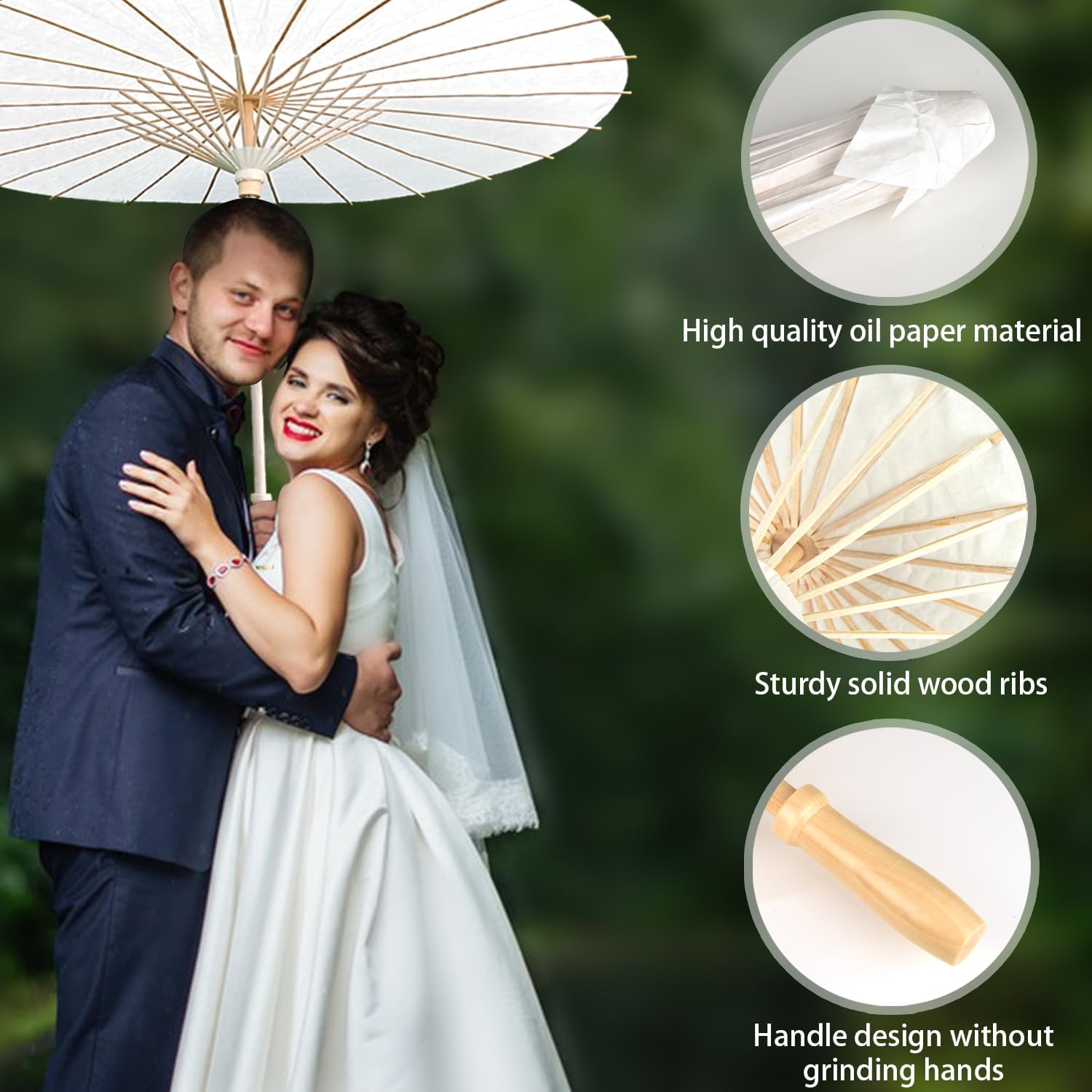 Papierschirme aus Papier, dekorativ, chinesischer japanischer Sonnenschirm, DIY, geöltes Papier, Malerei, Regenschirme, Basteln für Hochzeit, Brautparty, Dekoration, 84 cm