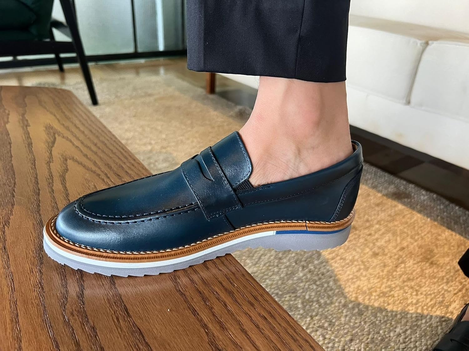 Mocassim Sapato Social Casual Em Couro Nobre Premium Confortável Moderno Palmilha Em Gel