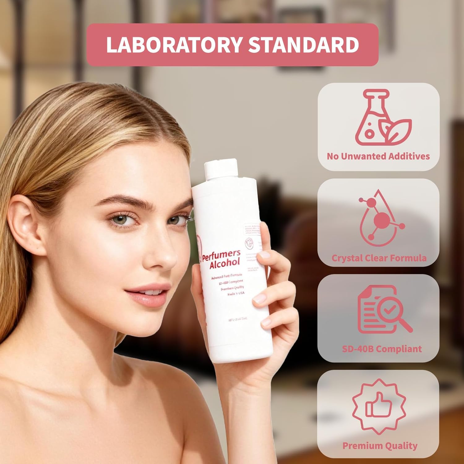 Perfumers Alcohol,Premium SD 40B Compliant Perfume Base, High Purity Denatured Ethanol for DIY, Professional & Luxury Fragrance Making (16oz*4)