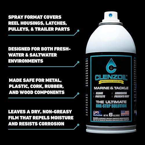 Miniatura 5 de Clenzoil Marine & Tackle - Lubricante de aceite para equipos de pesca - para carretes de cuidado de peces, motores de barcos, descensores y más