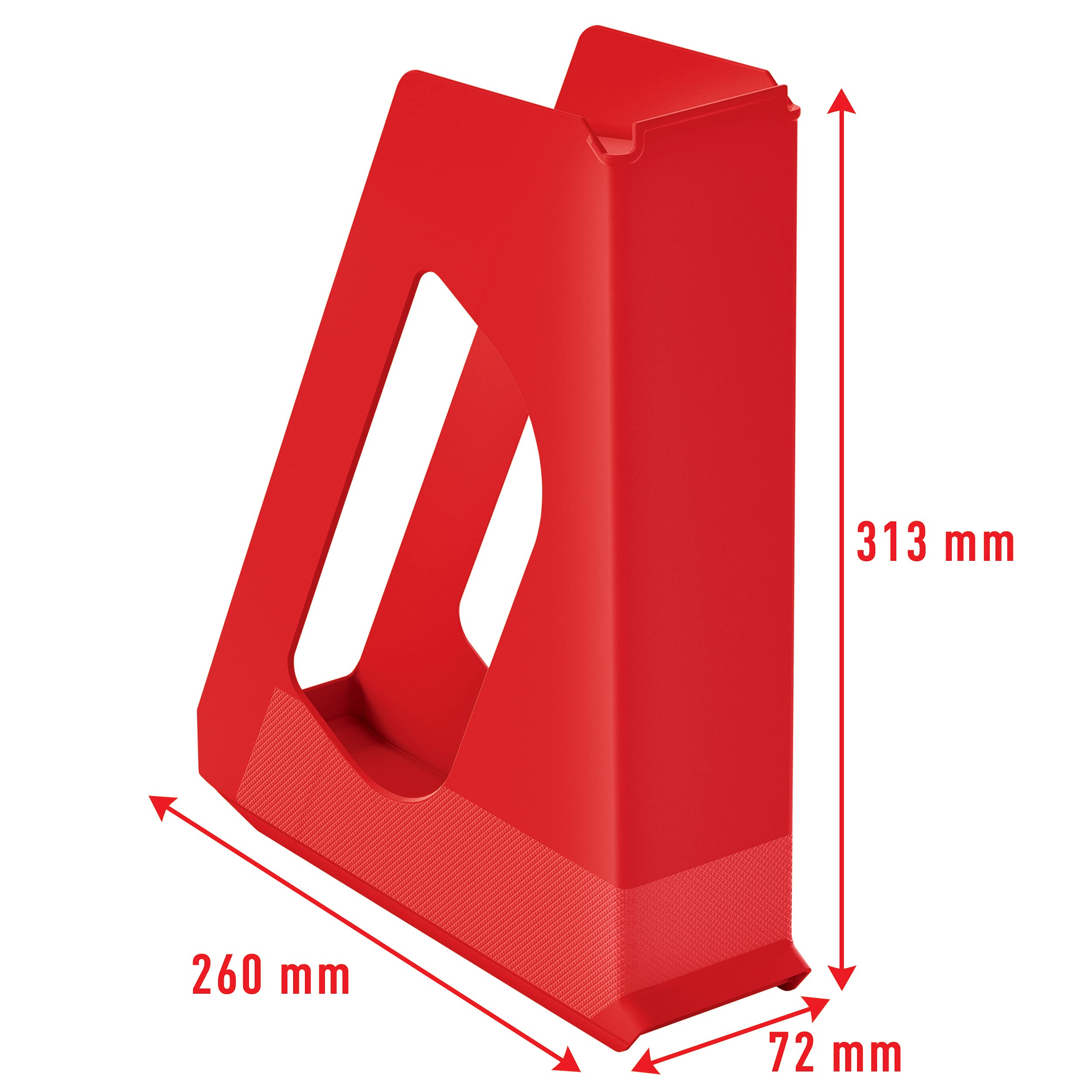 Esselte Stehsammler, A4, 10er Pack, Ideal für Prospekte, Broschüren, Unterlagen, Mappen und Hefter, Stabiler Kunststoff, Rot, VIVIDA, 628217