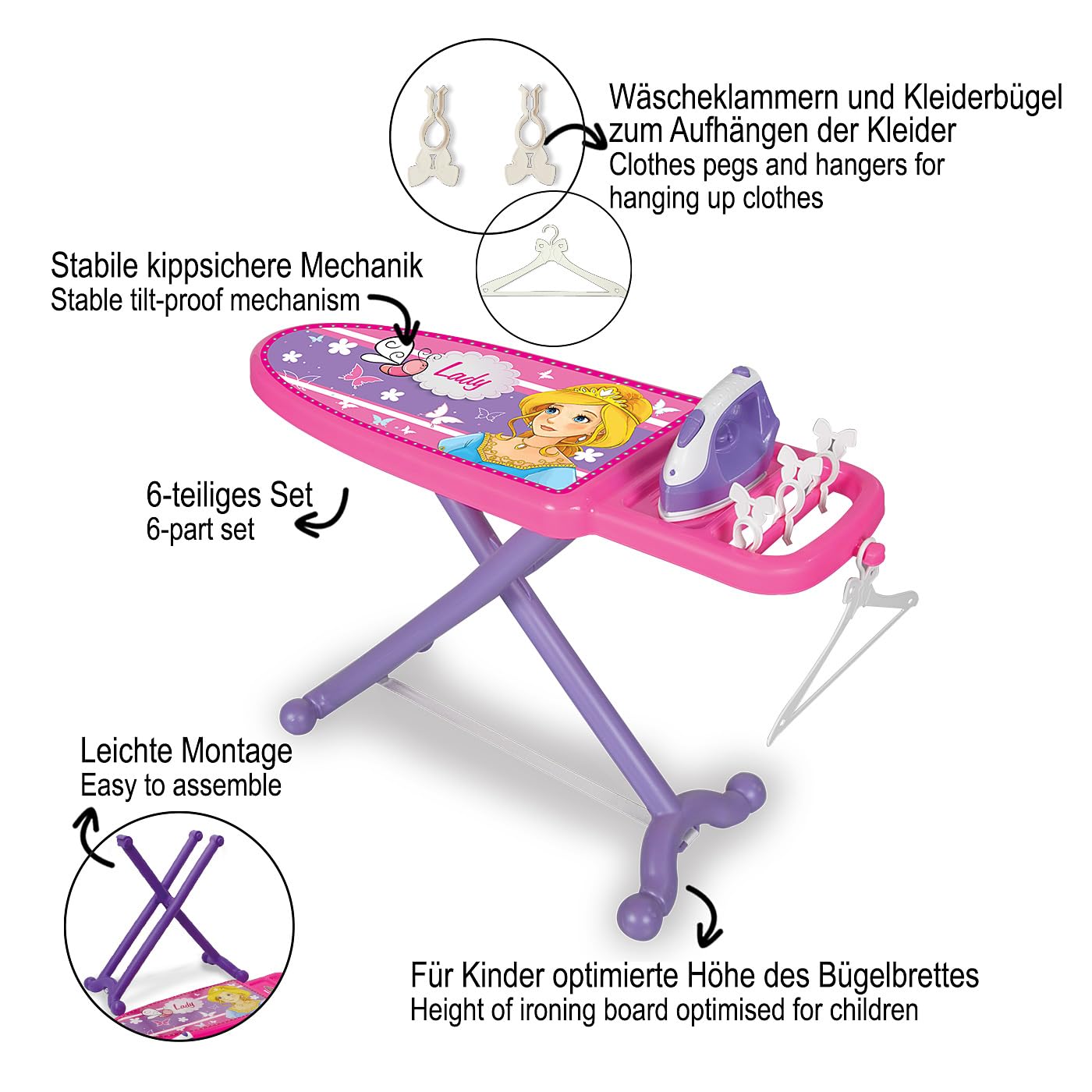 Jamara - Little Laundry Princess - Set de Repassage, 460259