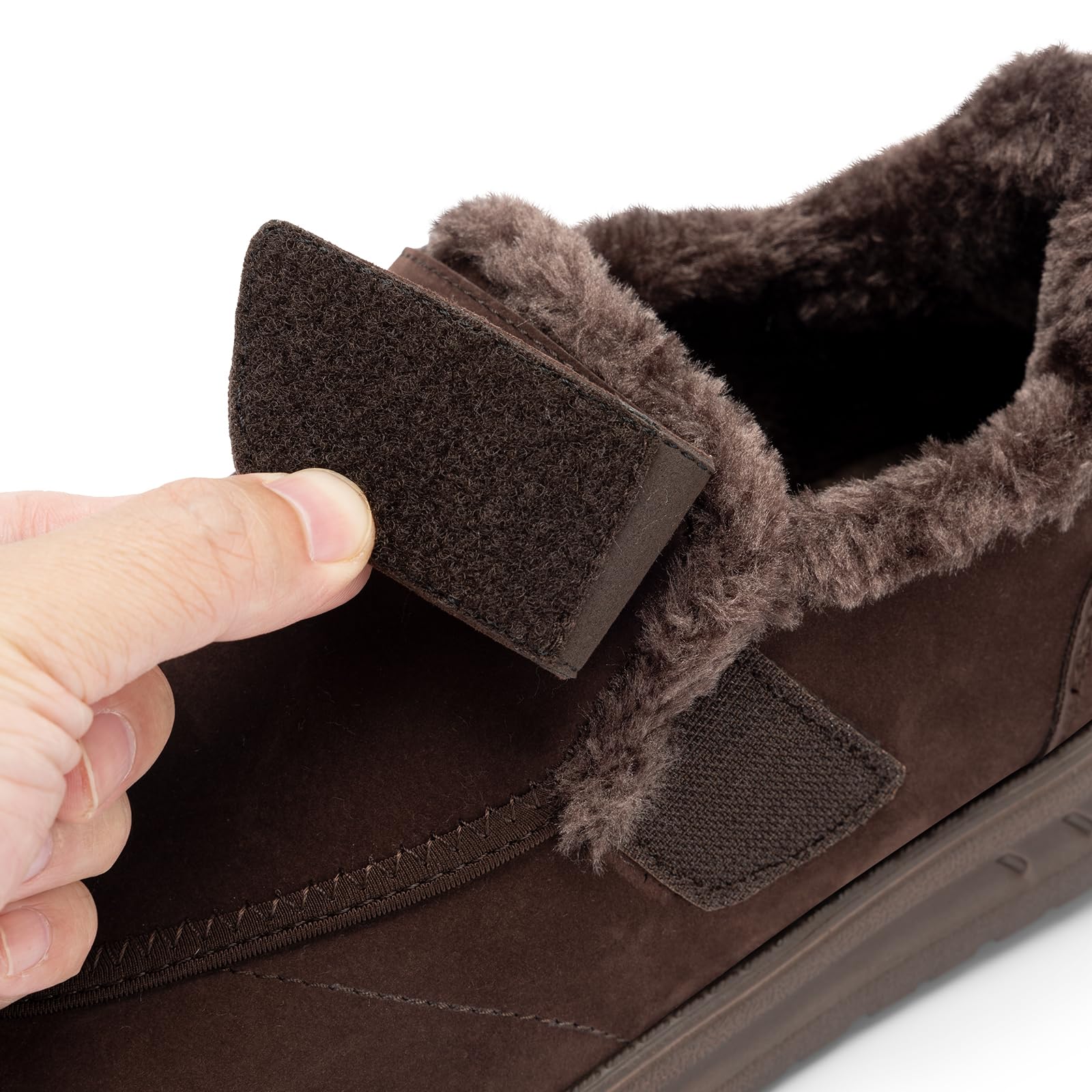 FitVille Scarpe con Strappo Uomo Invernali Pianta Larga Pantofole con Fodera Calda per Esterni ed Interni