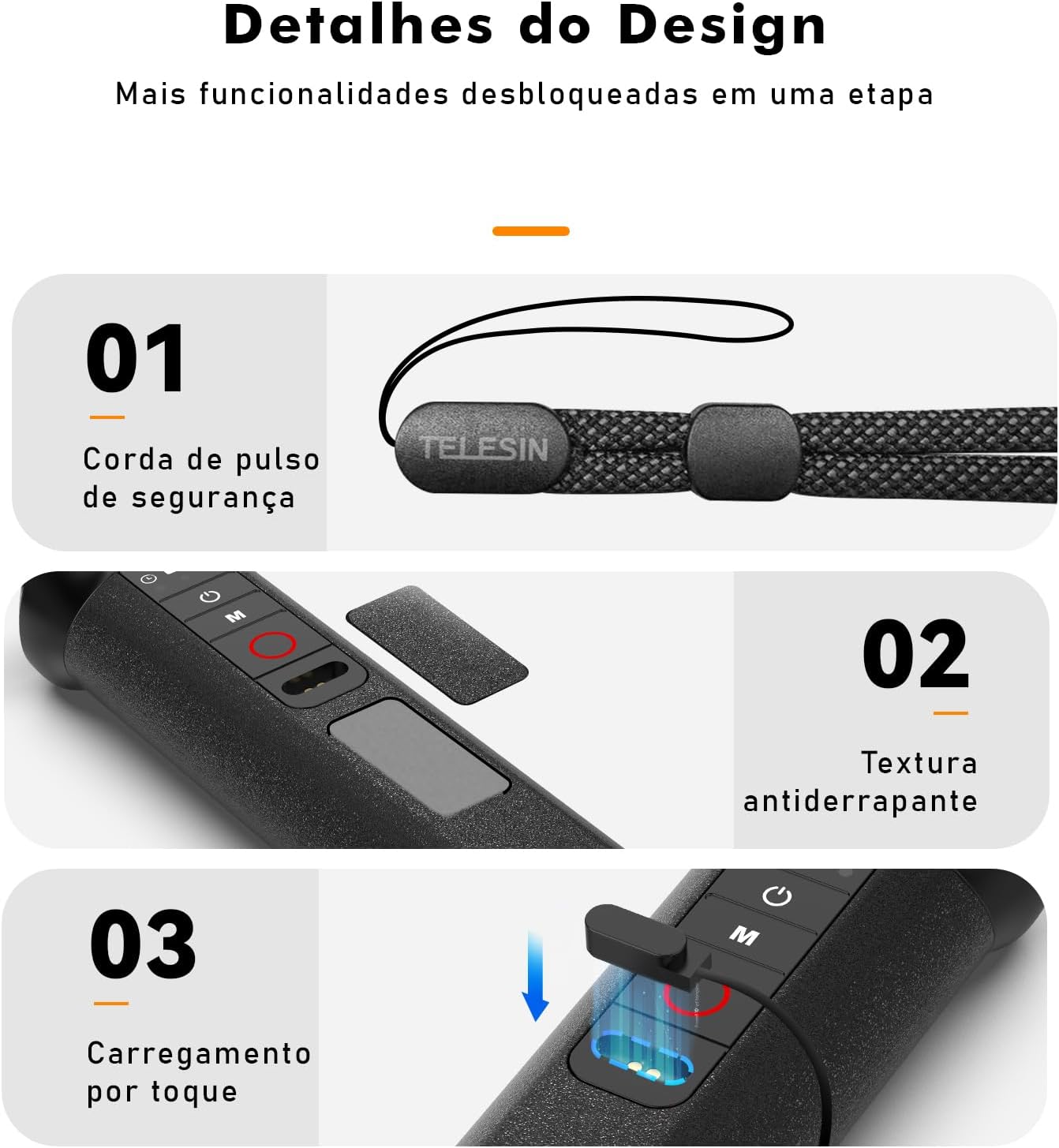 Pau de Selfie para GoPro, Punho de Mergulho à Prova d’Água 15 m, Controle Remoto de Foto/Vídeo/Time-Lapse, Recarregável por Toque, Antiderrapante com Alça de Pulso Pau de Selfie para GoPro, Punho de Mergulho à Prova d’Água 15 m, Controle Remoto de Foto/Vídeo/Time-Lapse, Recarregável por Toque, Antiderrapante com Alça de Pulso