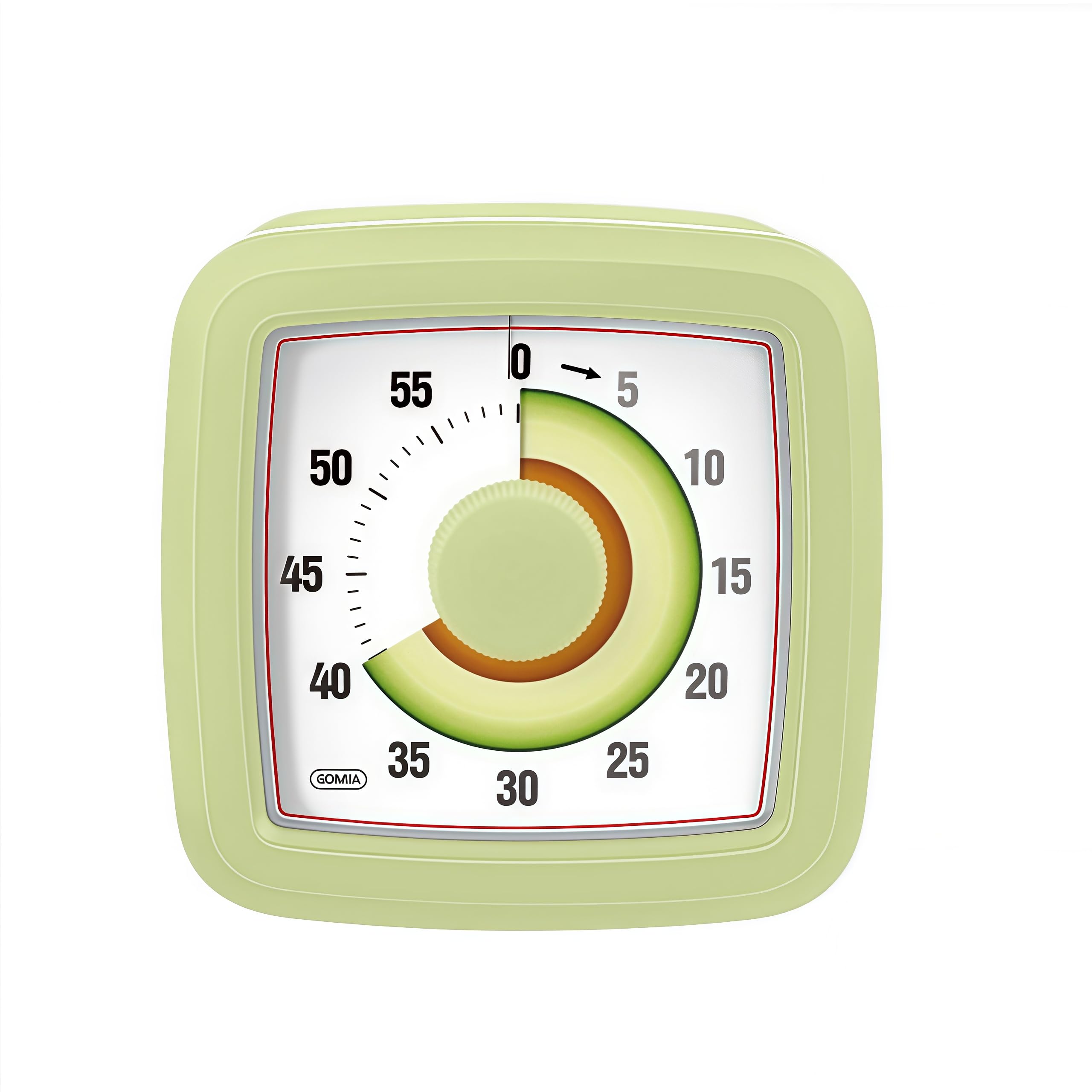 Minuteur visuel pour enfants pour cuisine, salle de classe, cuisine, apprentissage, chambre, bureau, compte à rebours de 60 minutes Pomodoro pour enfants atteints d'autisme et de TDAH (style avocat)