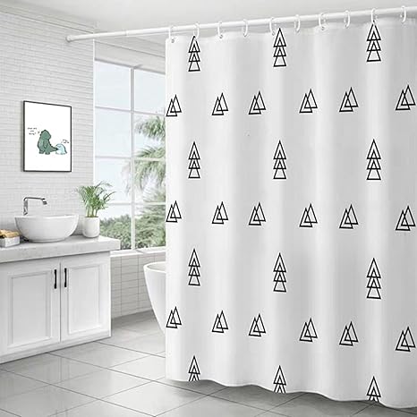 Amazon シャワーカーテン 防水 防カビ 加工 おしゃれ 風呂 カーテンリング付属 チェック 幾何 シャワールーム 洗面所 スタイル 浴室 ユニットバス シンプル 0cmx180cm 北欧風 間仕切り 遮像 柔らかい インテリア飾りカーテン おしゃれ バスカーテン シャワーカーテン