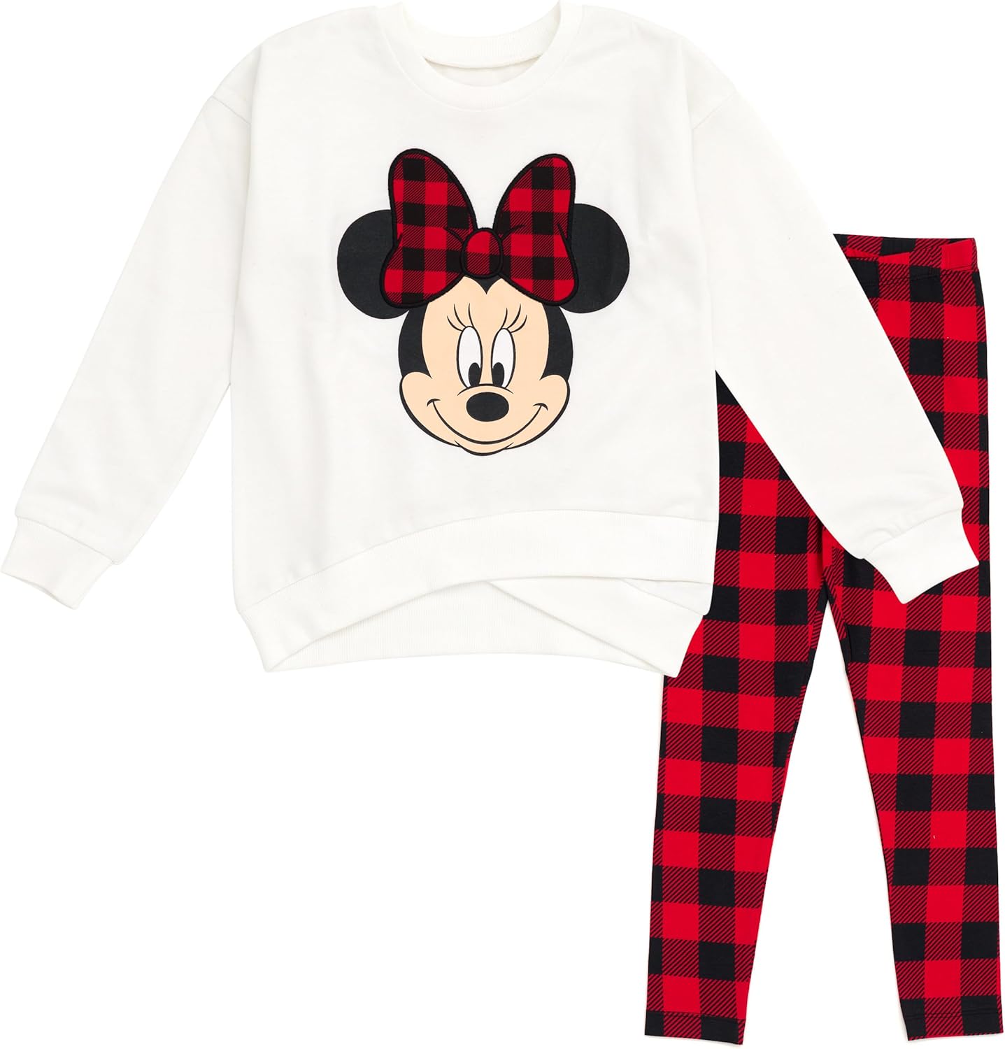 Disney Minnie Mouse Fleece Sweatshirt and Leggings Outfit Set Infant to Big Kid Sizes (12 Months - 14-16)