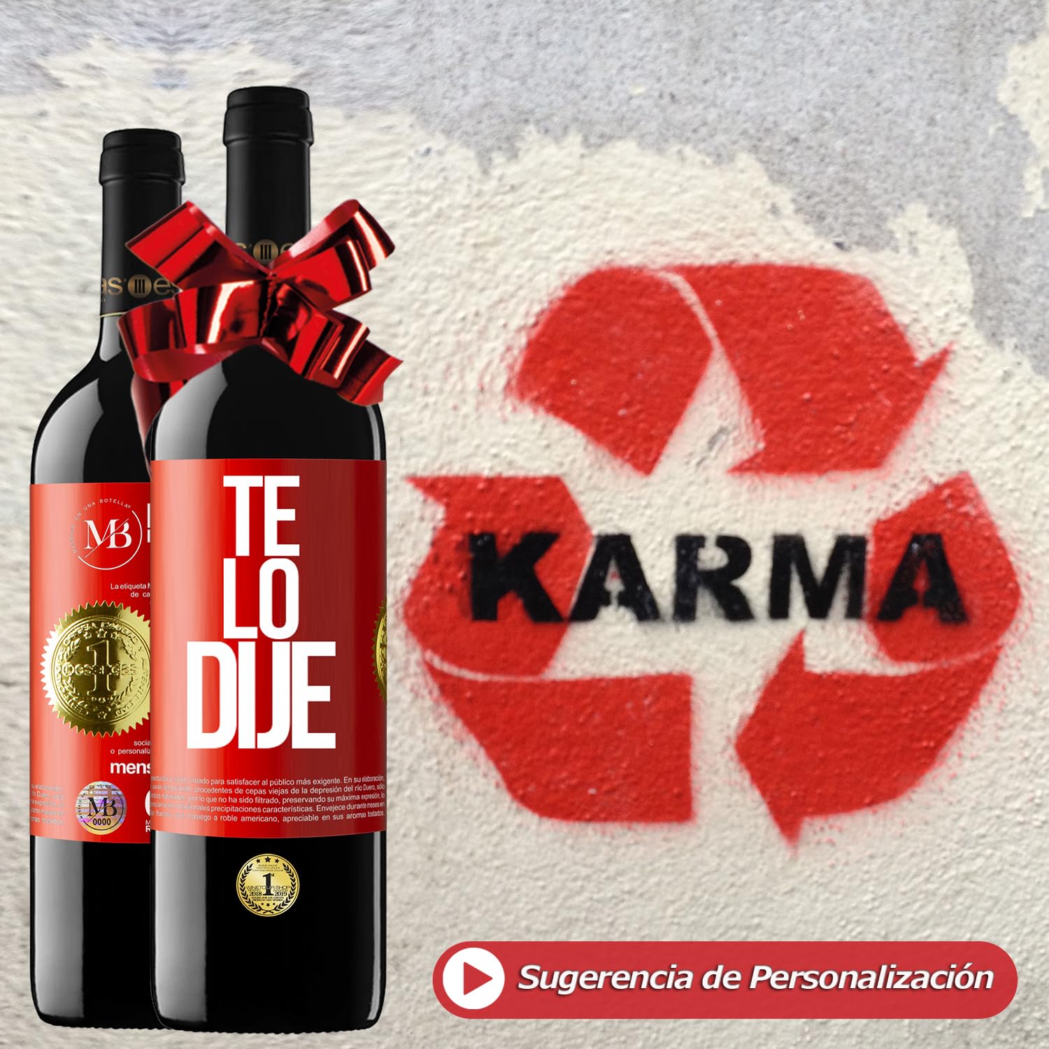 «La vida está hecha para buenos amigos y grandes vinos» Mensaje en una Botella. Estuche-Maletín de LUJO 2x Vino Tinto Premium Reserva 12 Meses y Set de 4 Accesorios. Etiqueta Negra PERSONALIZABLE