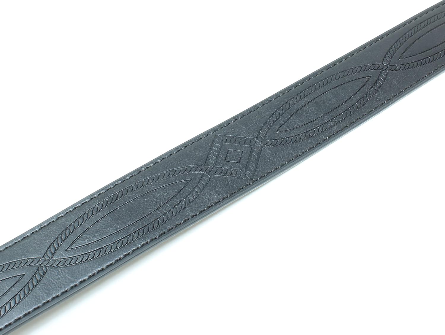 BC Belts Leather Belt Strap with Fancy Saddle Stitch Embossed Pattern 1.5" Wide with Snaps - Image 5