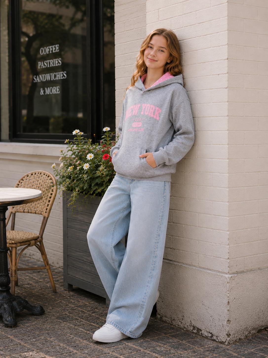 Teen Tween Girls Hoodie Fleece Oversized Sweatshirt Casual Pullover 9-16 image 4