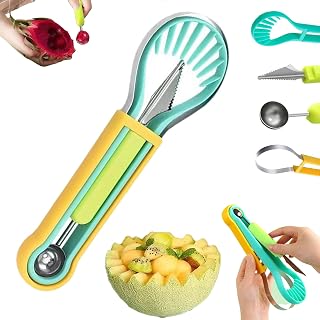 4-in-1 Melonenausstecher, Kugelausstecher, Melonenschneider und Schnitzwerkzeug,