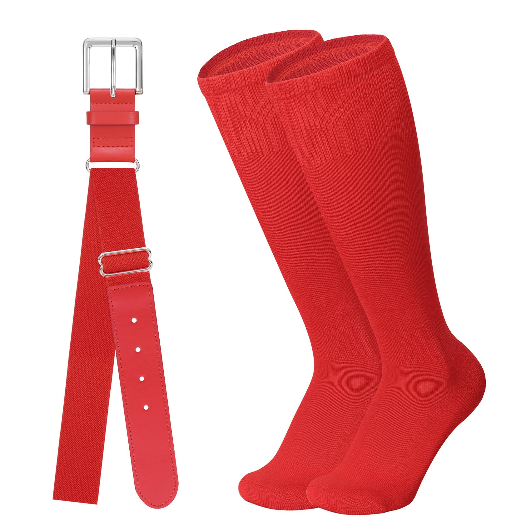 Baseball Belt and Baseball Socks Combo Set for Youth and Adult Available in 20 Colors