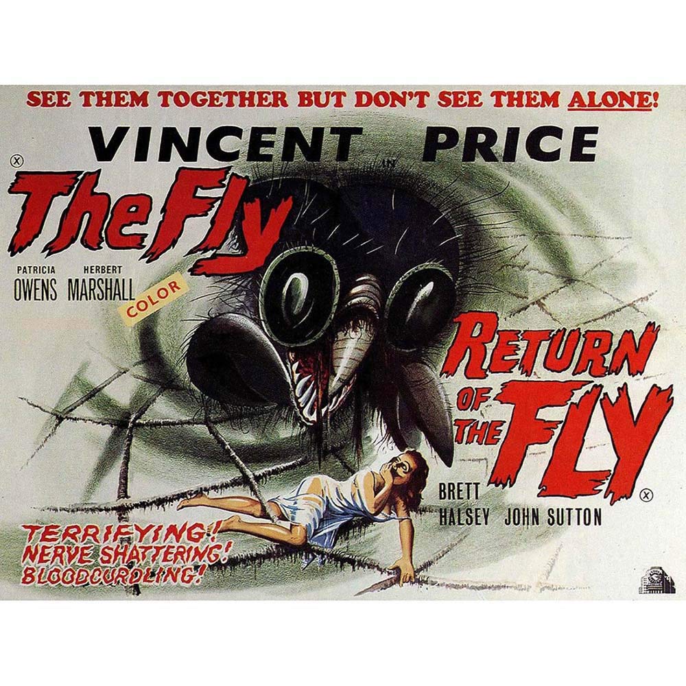 Wee Blue Coo Film Return Of The Fly Vincent Price Sci Fi Horror Sequel USA Art Print Poster Wall Decor 12X16 Inch