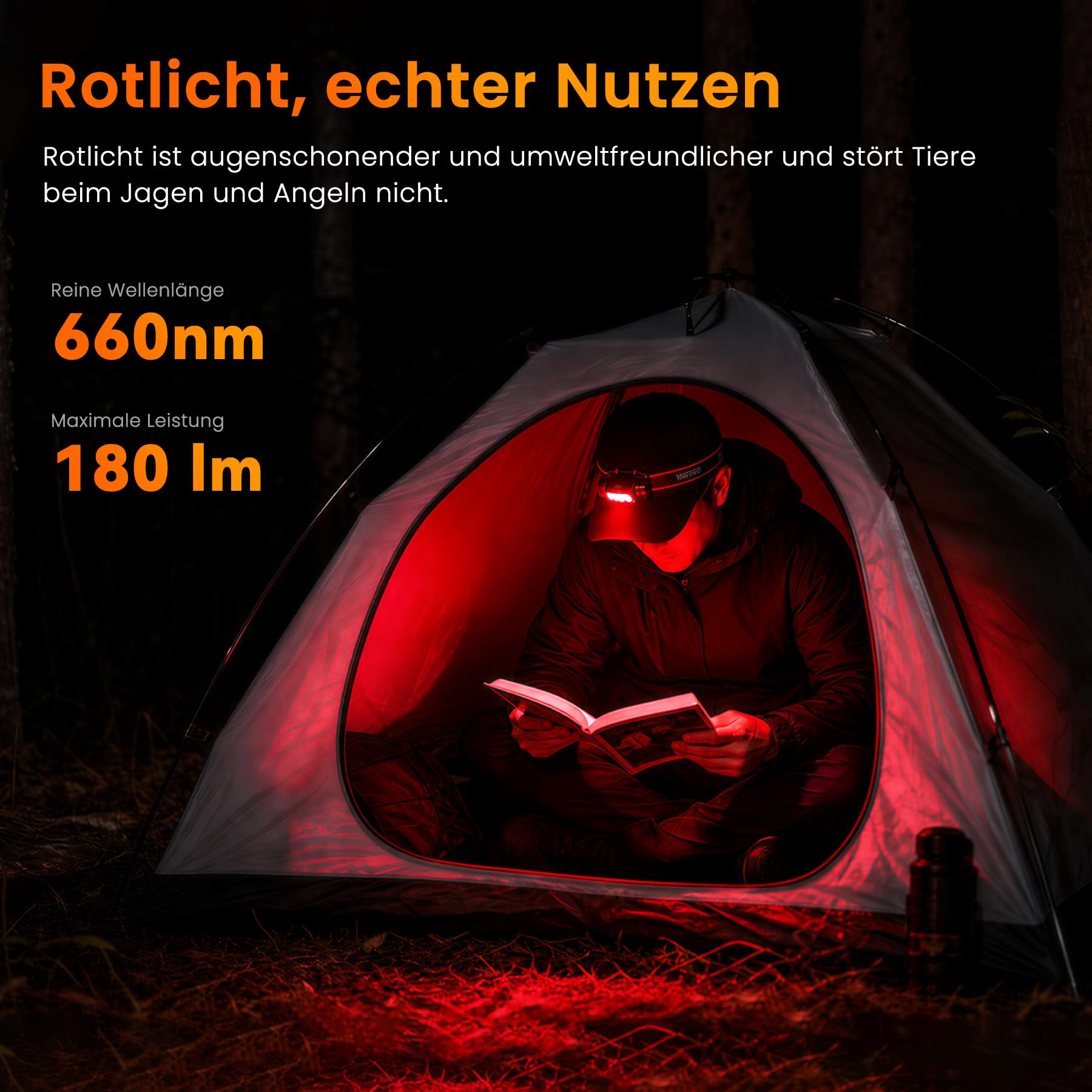 CSTEBOKE Stirnlampe 3320LM - sofirn HS23 mit Rot-, Weiß- und Neutrallichtt | Leuchtweite 192M, USB-C, IPX6, 660NM, CRI90, Laufzeit 350H, 8 LEDs, Magnetsteuerung, Angeln, Kontrolle, Camping, Notfall
