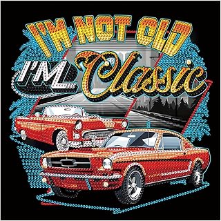 NICRBI Classic Car Diamond Painting Kits for Adults, Diamond Art 12x12 Inch | Special Shape 5D Crystal Rhinestone Diamond Art Kits, Partial Drill Adhesive Canvas, DIY Relaxing Craft Home Wall Decor Gift