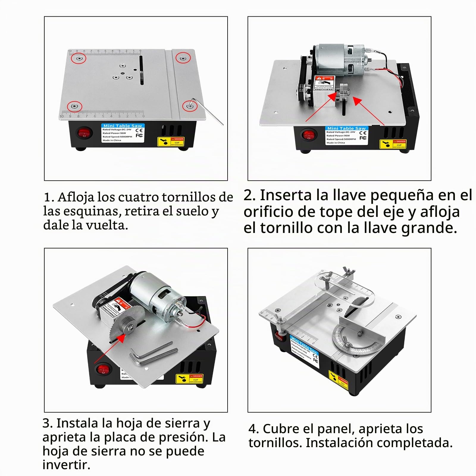 Mini Sierra Circular de Mesa,Sierra de Mesa con 7 Velocidades Ajustables, 5000 rpm, Profundidad de Corte de 0-14 mm,para Madera, Tableros Delgados y Trabajos Manuales de Bricolaje.