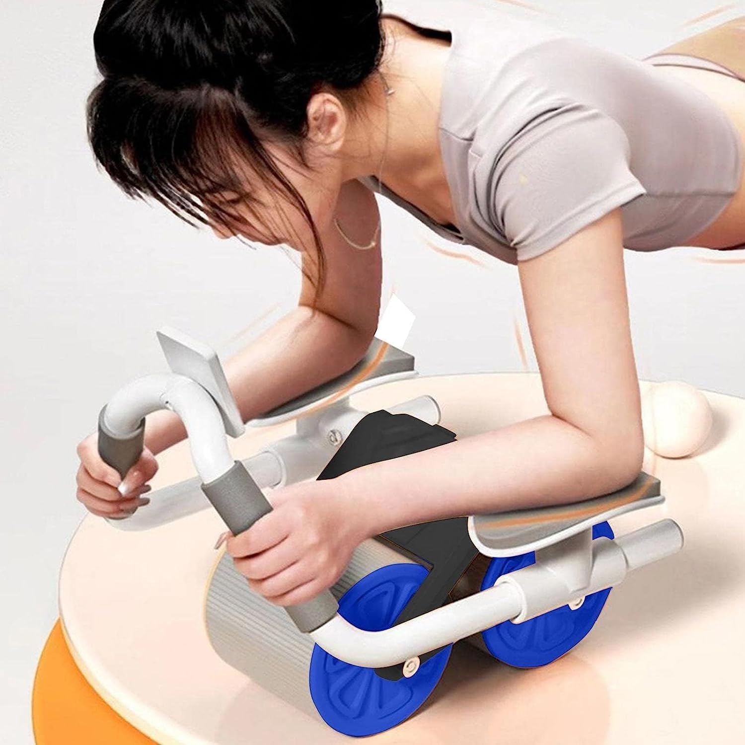AB ROLLER RULLO ATTREZZO ADDOMINALE RUOTA A RIMBALZO AUTOMATICO SUPPORTO GOMITO