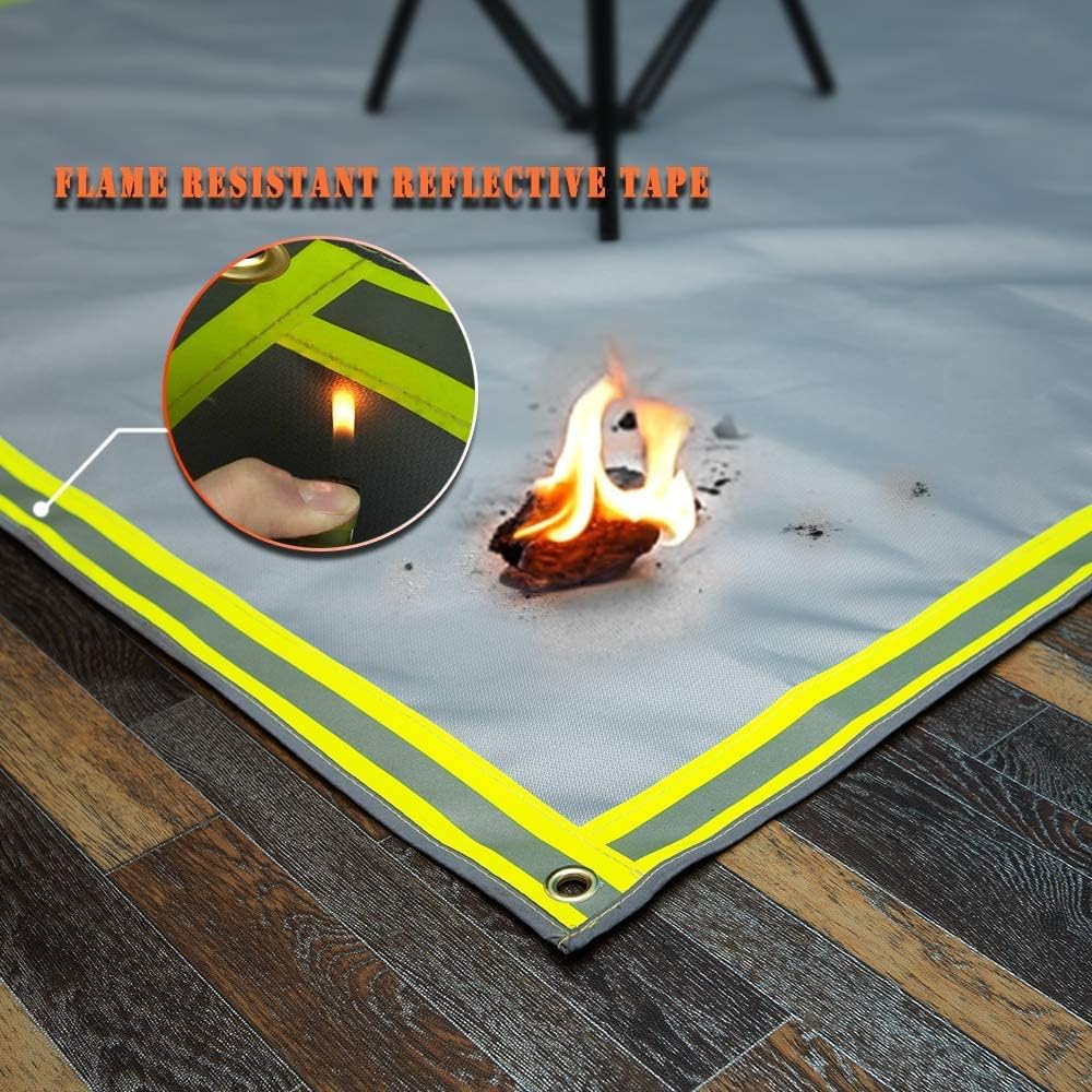 Cumberbatch 39" X 39" Fire Pit Mat, Fireproof Mat for Deck,Patio,Grass,Lawn and Campsite for Firepit, Grill, Washable (Silver Grey)