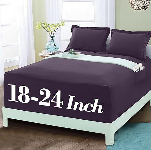 Miniatura 18 de Mocassi Sábana Bajera Ajustable Matrimonial - Sábanas Refrescantes de Bolsillo Profundo hasta 16 pulgadas - Hotel de Lujo 1800 Premier - Sábanas Más