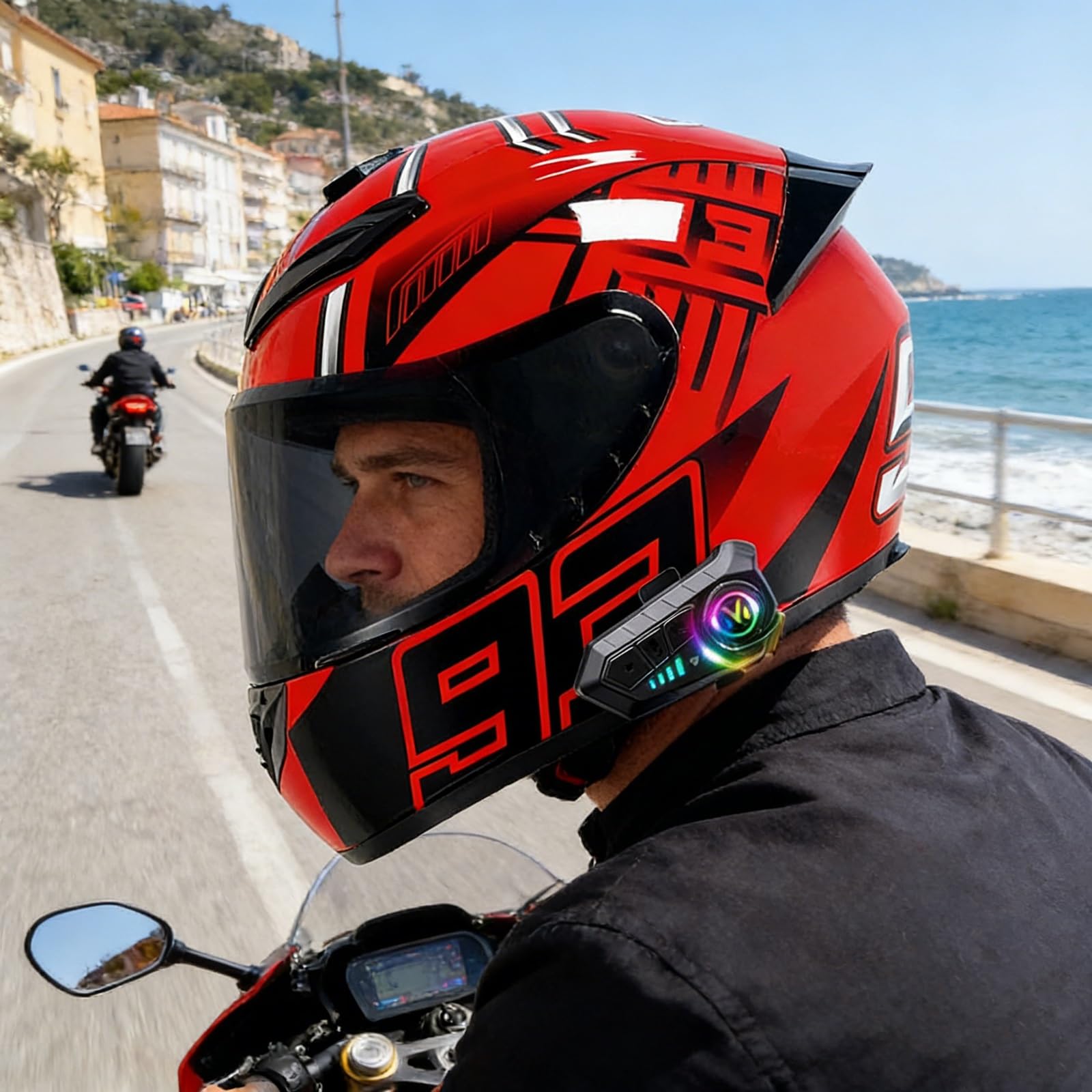 Klappowy Kask Motocyklowy Integralny, ECE-certyfikowany z Integrowaną Wizjerą Słoneczną - Unisex Cały Rok dla Motocykli Ulicznych i Wyścigowych