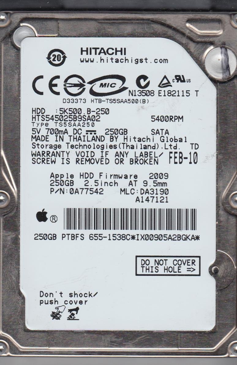 Amazon | hts545025b9sa02、PN 0 a77542、MLC da3190、Hitachi