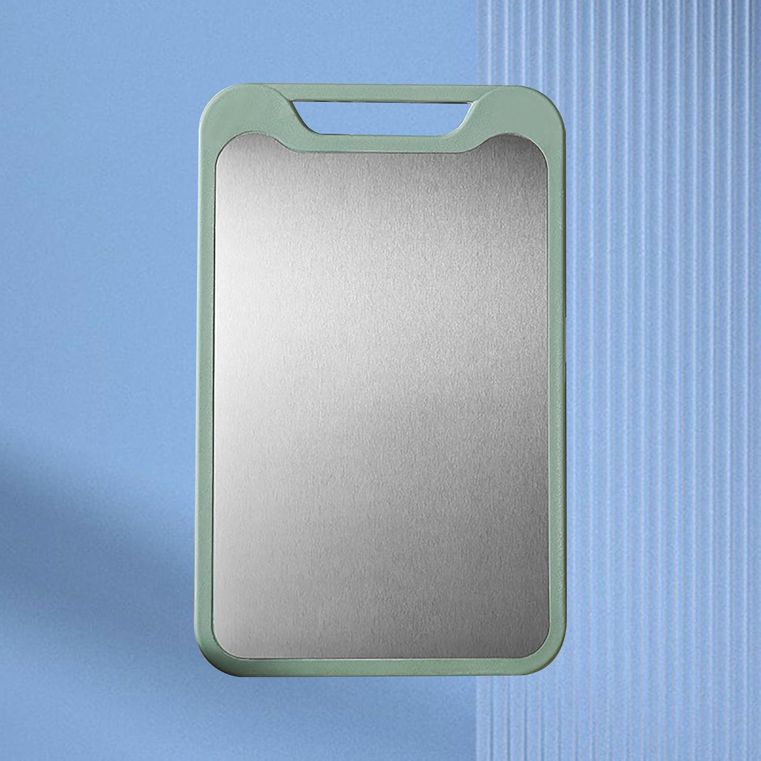 Double Sided Kitchen Cutting Board 304 Stainless Steel Cutting Board for Kitchen Meat Vegetable Fruit Fish Cheese Spacious and Efficient (Green)