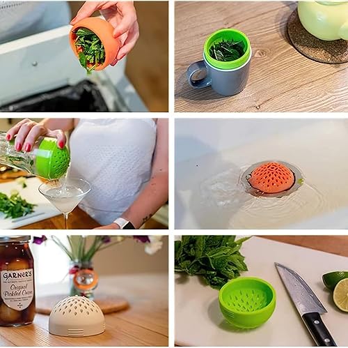 Miniatura 7 de Mini colador de latas, coladores y coladores pequeños, utensilios de cocina de silicona que ahorran espacio (blanco)
