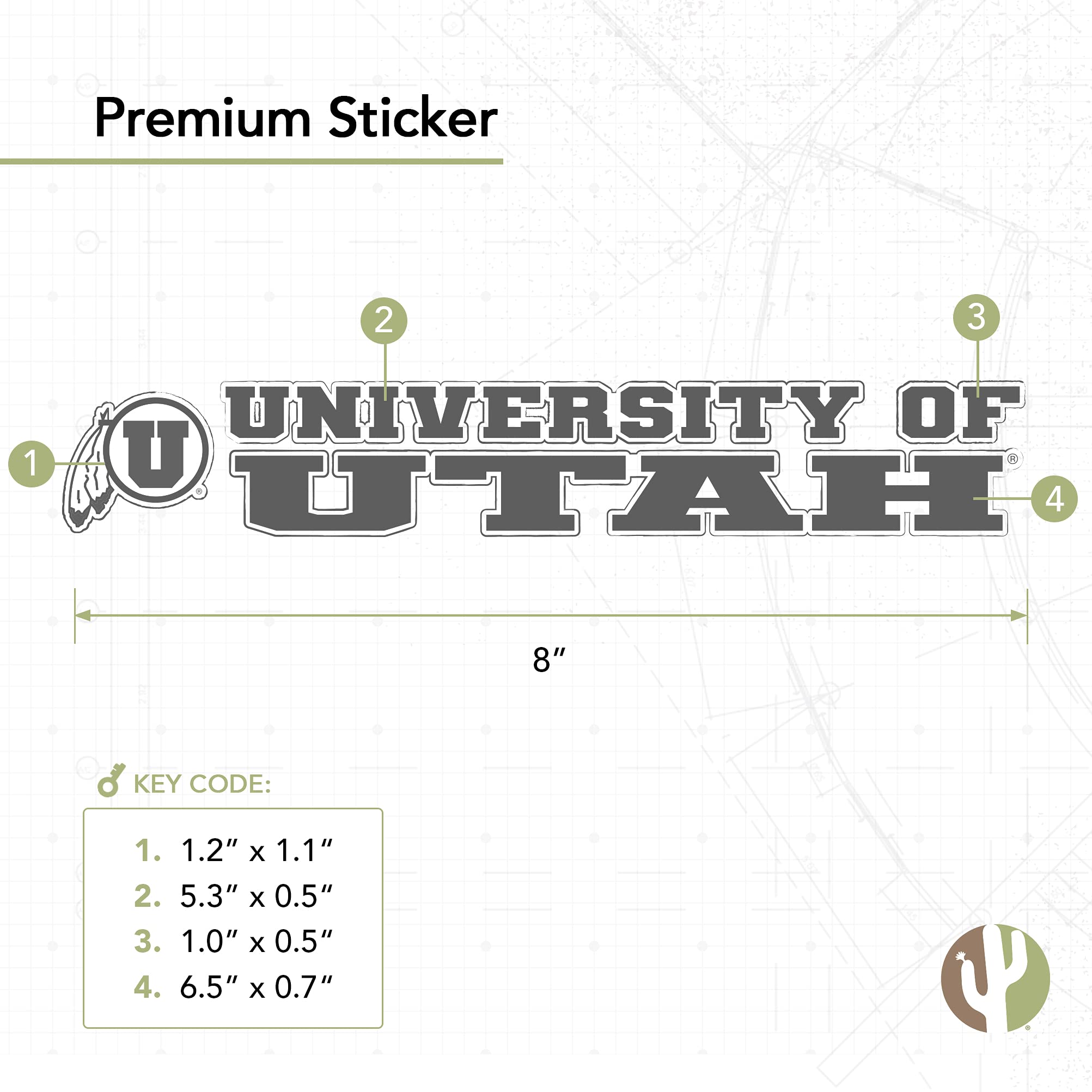 University Of Utah NCAA Vinyl Decal Sticker | 13 Inch For Laptop, Car, Water Bottle, Scrapbook - View #9