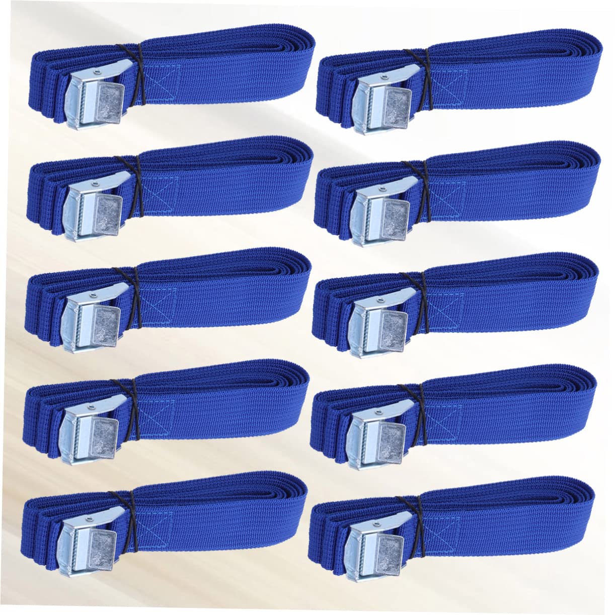 Gatuida 10pièces Sangles De Luggage pour Toit De Voiture De Sangles De Fixation Nylon Épais avec Boucle Acier Idéales pour Transporter Vos Bagages Kayak Canoë Bleu