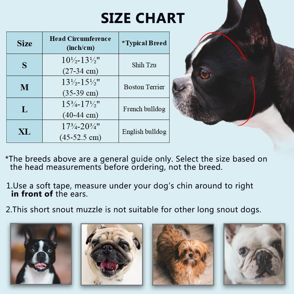 BARKLESS Dog Muzzle for Short Snout Dogs, Soft Silicone Muzzle for Biting, Chewing, Licking for French Bulldog Shih Tzu, Ideal for Flat-Faced Aggressive Dogs Grooming Walking, Allows Drinking