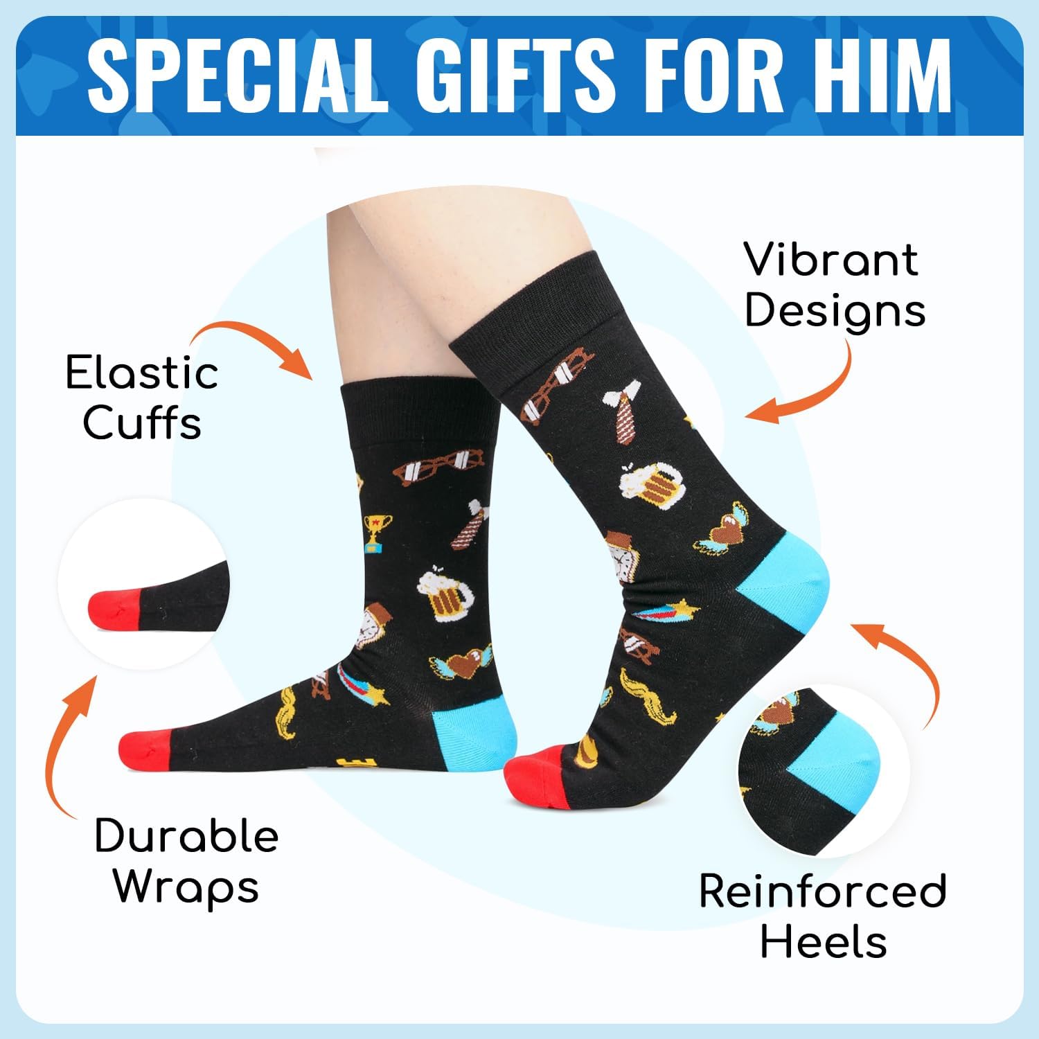 HAPPYPOP Funny Gifts for Men Him - Gifts for Nephew Uncle Dad Son in Law, Father Day Socks - Image 2