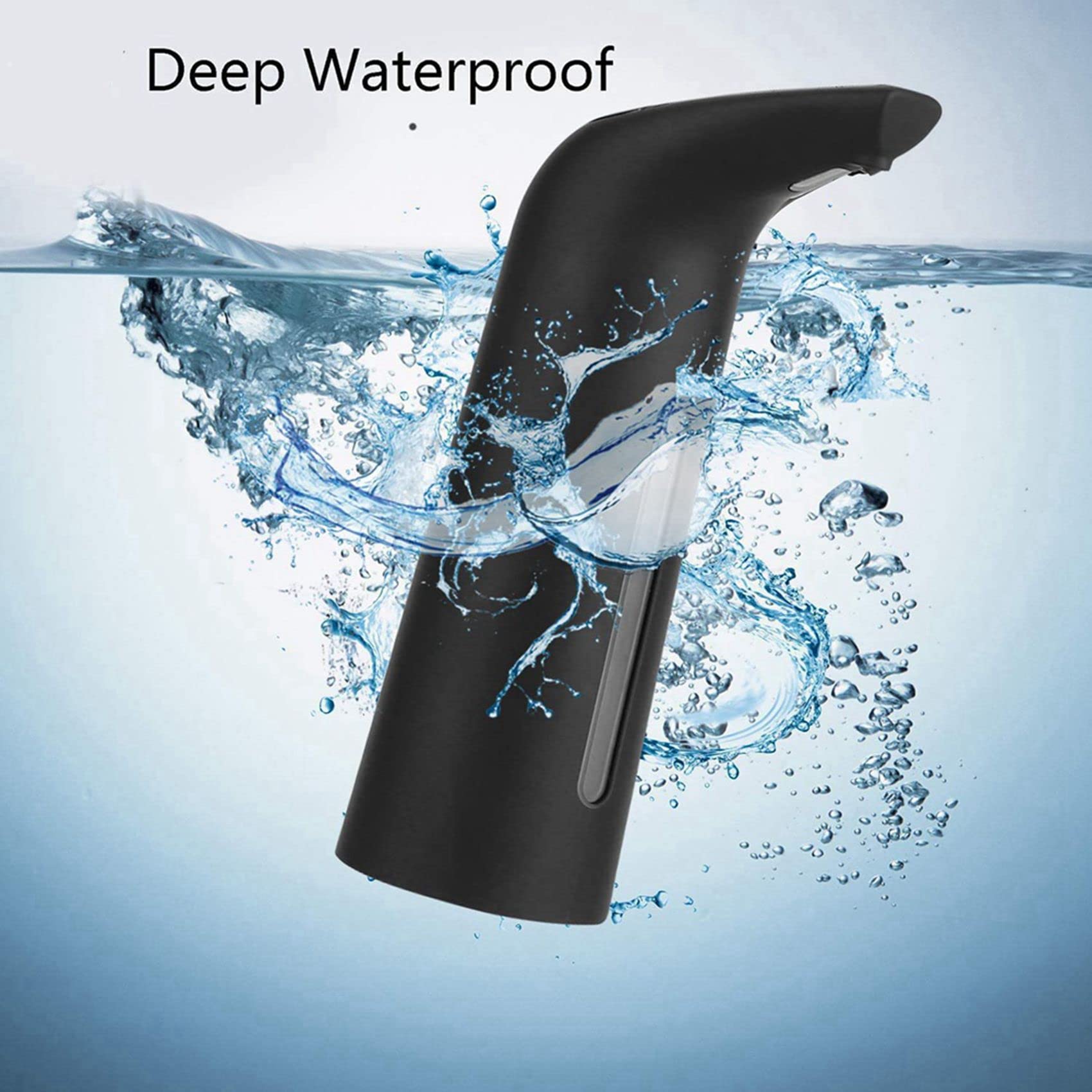 Dispenser automatico di sapone liquido touchless, 3 pezzi, nero, per cucina e bagno, 400 ml
