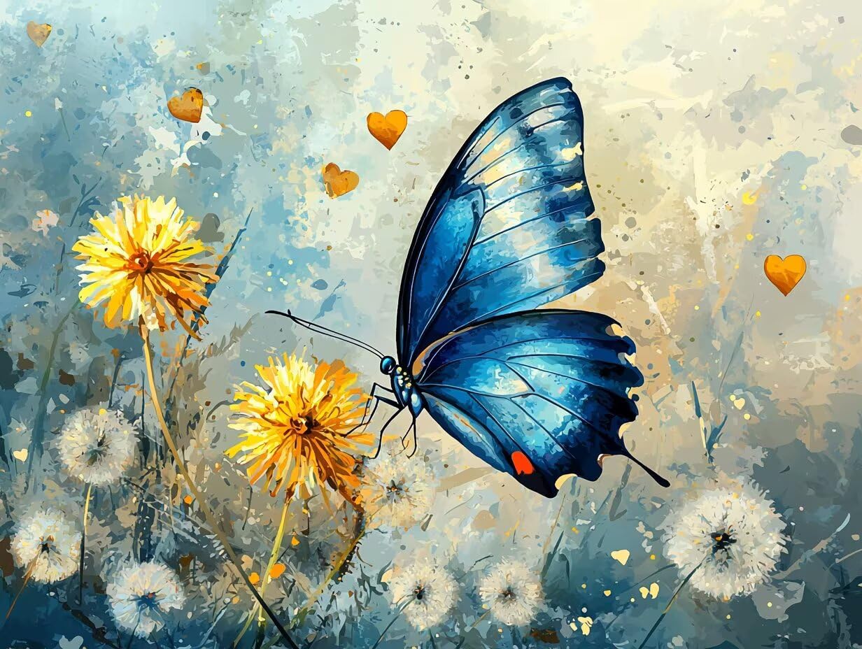 Diamond Painting Schmetterling Diamant Painting Bilder 80x60 cm T0-1160