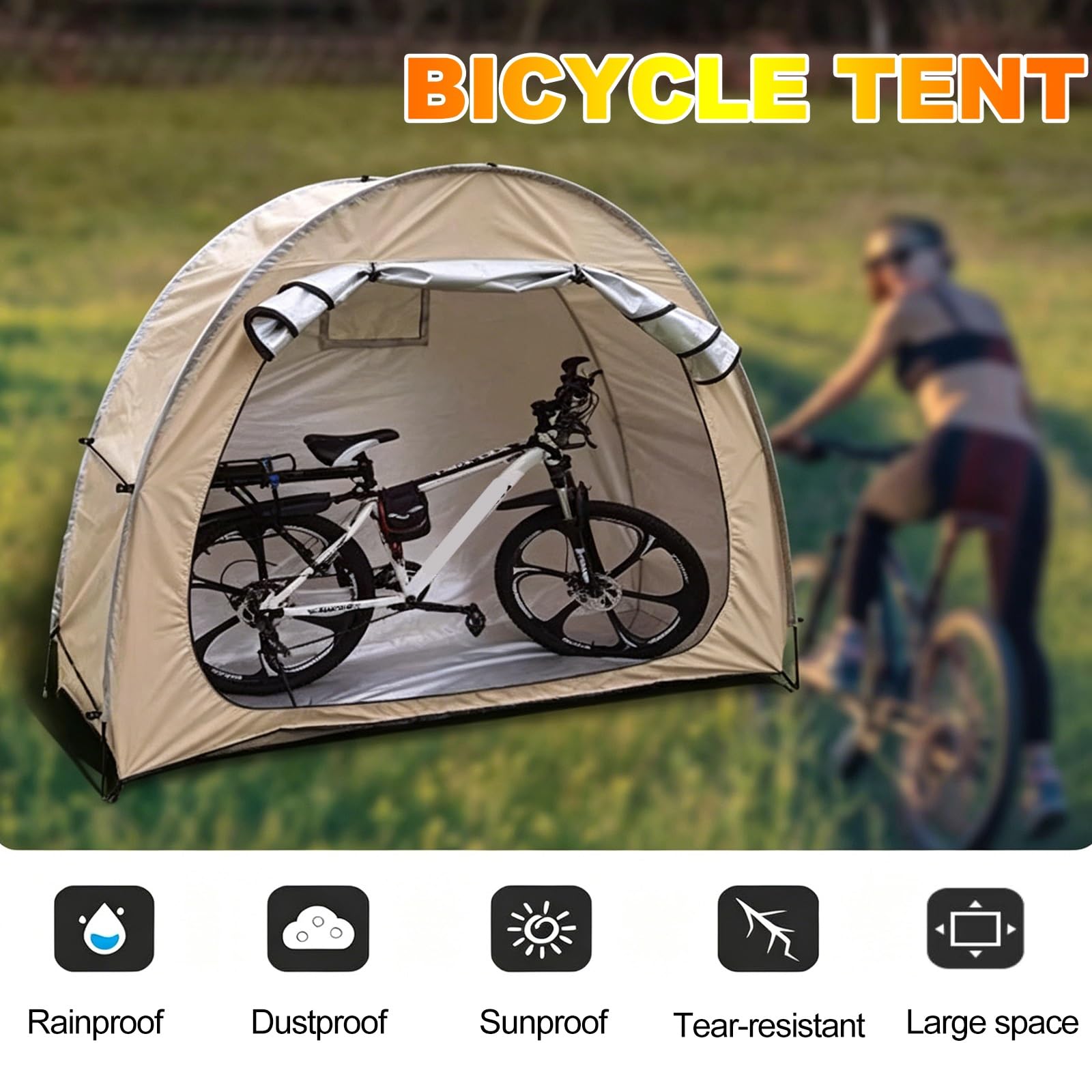 Garage Auto per Esterno Tenda per Bicicletta Box Moto Impermeabile Tendone per Moto e Attrezzi da Giardino(Black)