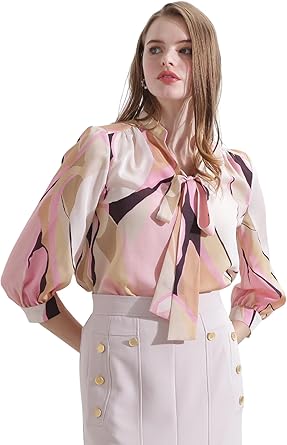 Amazon | [ピンキーアンドダイアン] 長袖 ボウタイ付きシャツブラウス