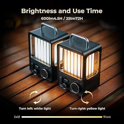 Miniatura 4 de FLEXTAILGEAR Linterna LED para campamento, luz vintage para acampar, luces portátiles para exteriores con modos de luz progresiva, linterna