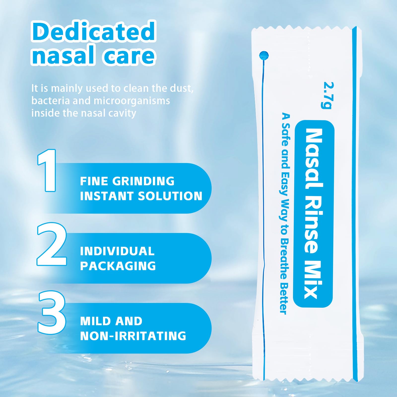 160 Petits Sacs Sachets Sel Nasal 2.7g Rinçage Sinus Irrigation Nasale