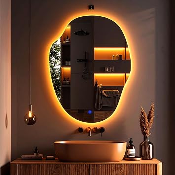 Doravia Ledli Lavabo & Banyo Aynas  Dokunmatik Sens rl  amber ledli 60 x 45
