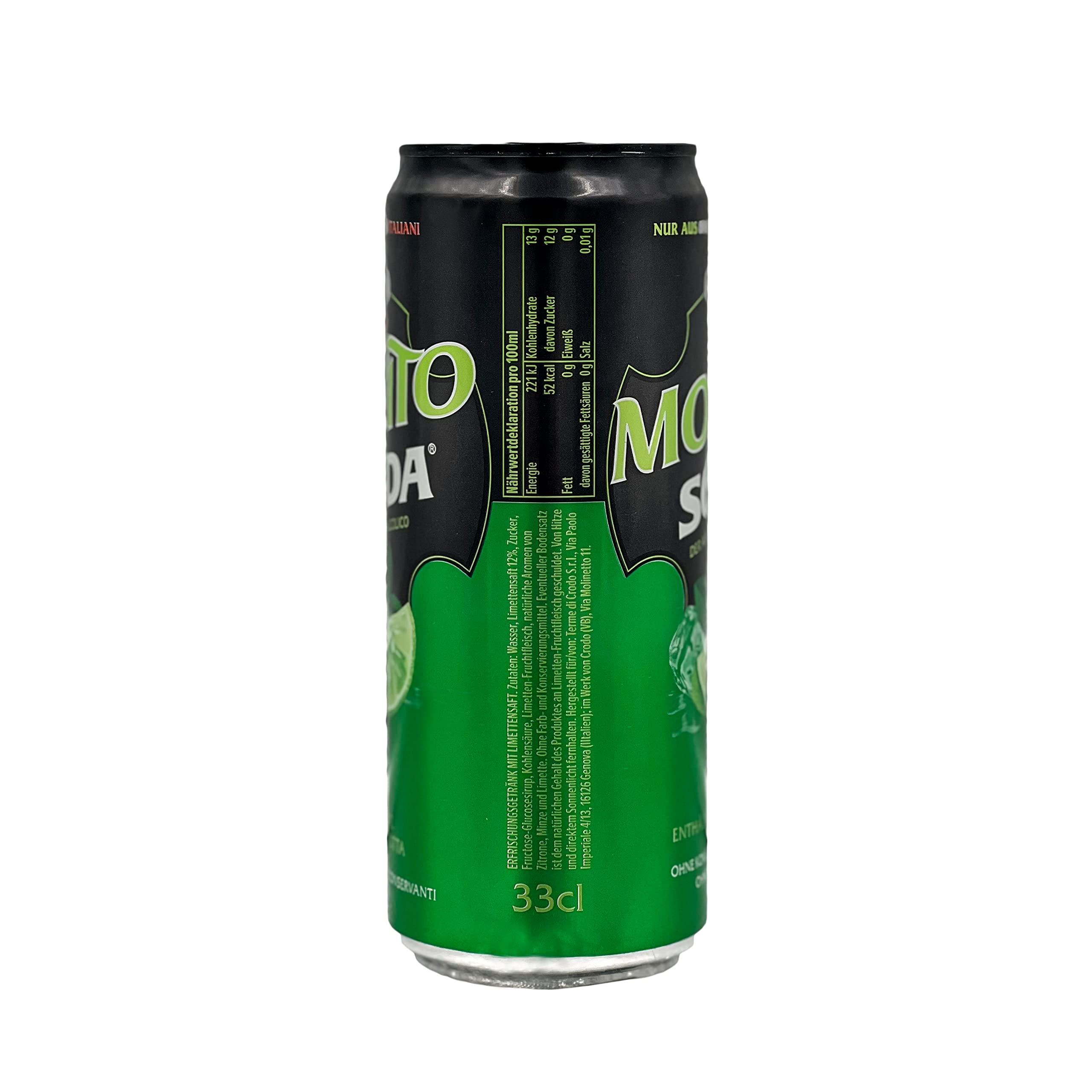 Lemon Soda Mojito Limonade (24 x 330ml) von Crodo - alkoholfreie Limettenlimonade - natürliche Aromen - Limettensaft aus Süditalien - erfrischend fruchtig - Cocktail alkoholfrei - EINWEG Dose