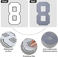 Vista 3 de 190 Piezas Letras Termoadhesivas Números Termoadhesivos Alfabetos Pegatinas de Tela Parches de Números de 8 Pulgadas y 3 Pulgadas Letras