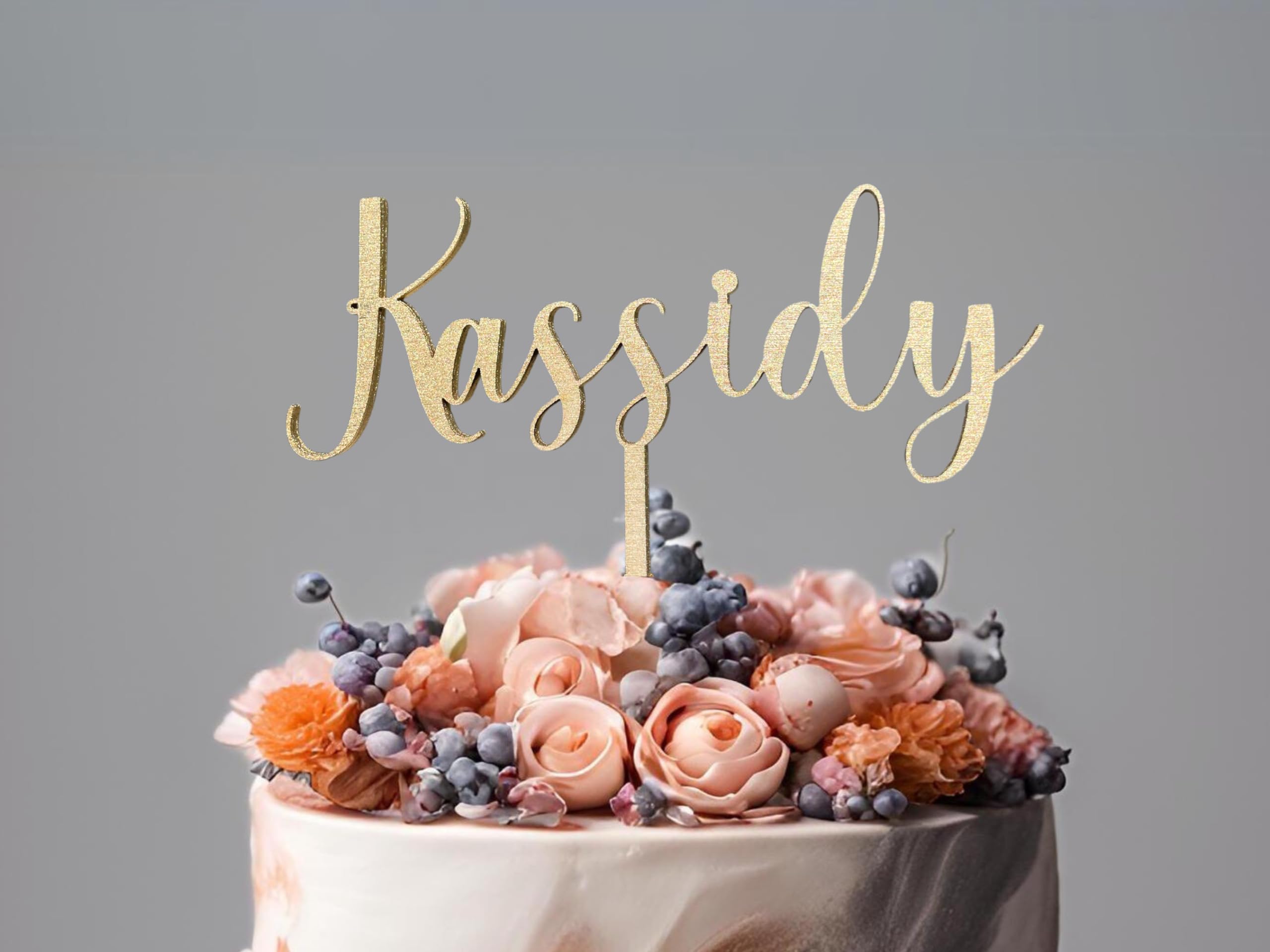 Personalized Name Birthday Cake Topper Custom Cake Topper for Baby Shower Gift for Birthday Graduation Cake Topper Made with Real Wood