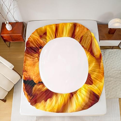 Miniatura 5 de Feelyou Juego de sábanas de pollo y comida tamaño individual, sábanas de papas fritas con bolsillo profundo, juego de sábanas ajustables para niños