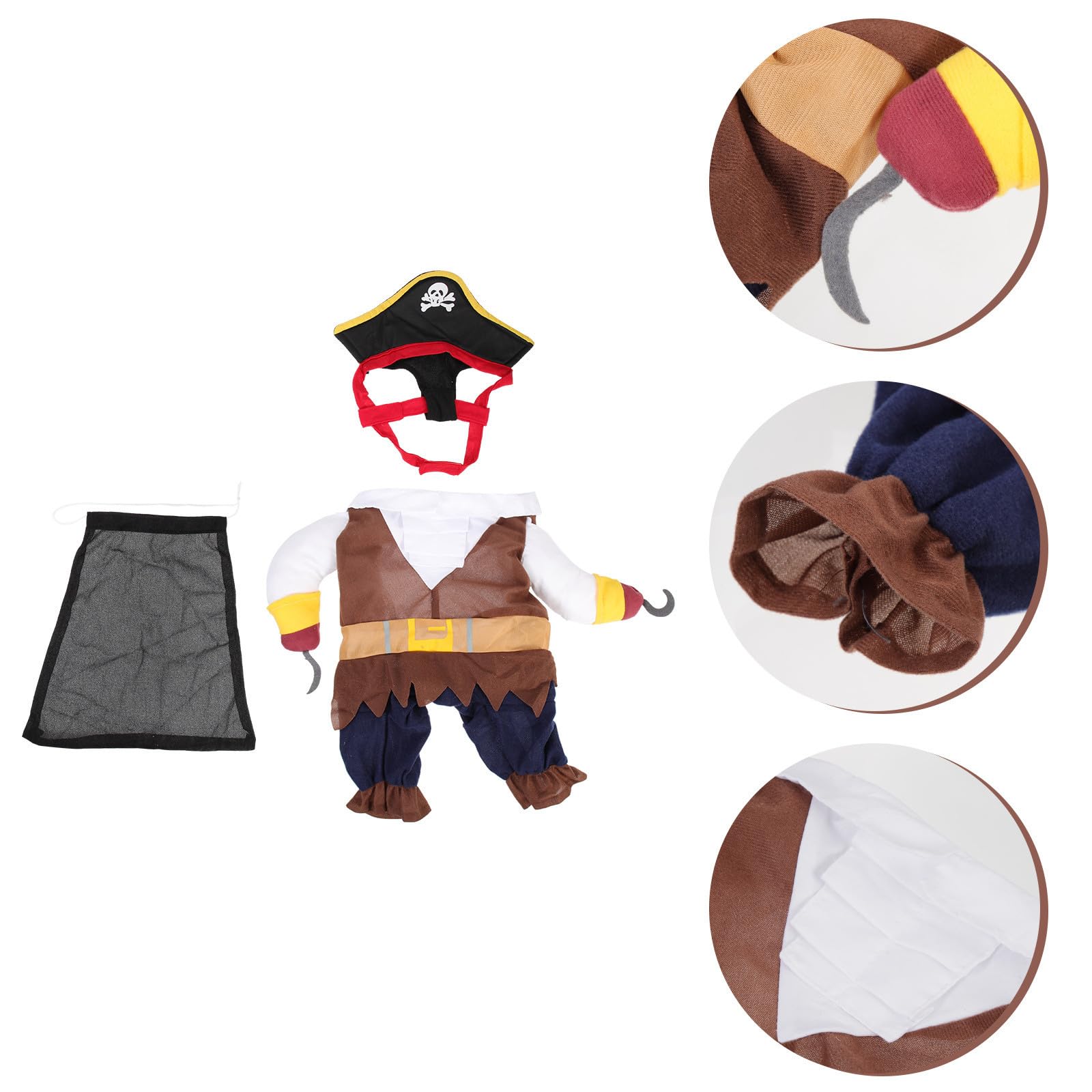 4 Set Costume Pirata per Cani e Gatti, Cotone Xl, Halloween