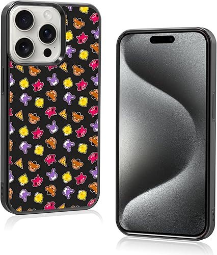 Miniatura 8 de MMYAJT Funda protectora para iPhone 15 Pro, funda protectora de TPU a prueba de golpes con diseño de oso de dibujos animados y Foxy de FNAF Five