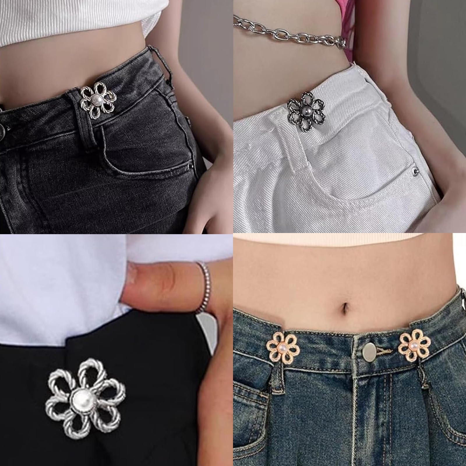 Clip Ajustable Pour Pantalon - 5 Pinces Amovibles Sans Couture, Serre-taille Pratique Pour Jeans Et Jupes - 10