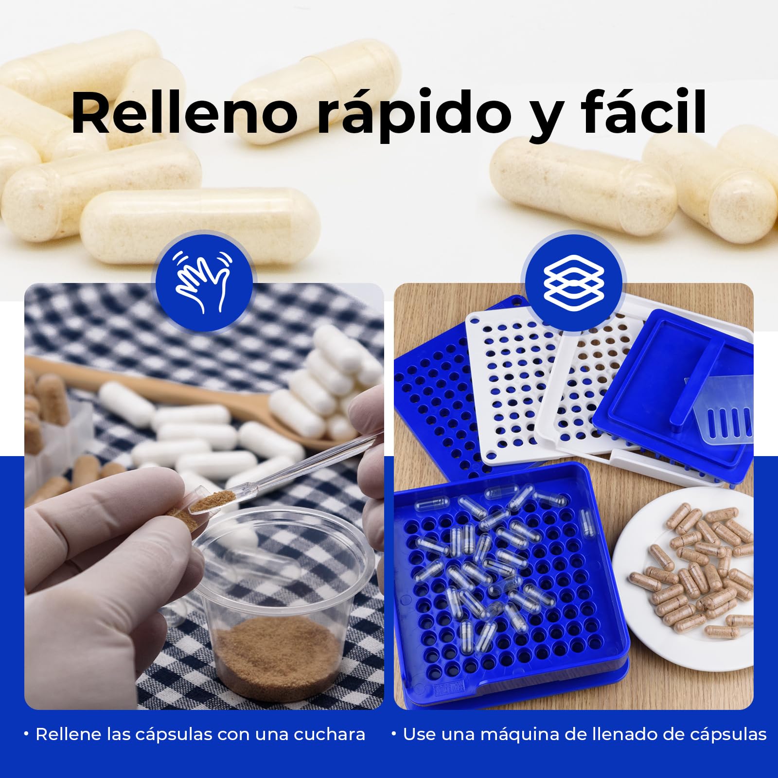 Cápsulas Vacías Vegetales de HPMC - Tamaño 0, 5000 Unidades, Sin Gluten, Sin OGM, Veganas, Ideales para Suplementos de Vitaminas y Minerales