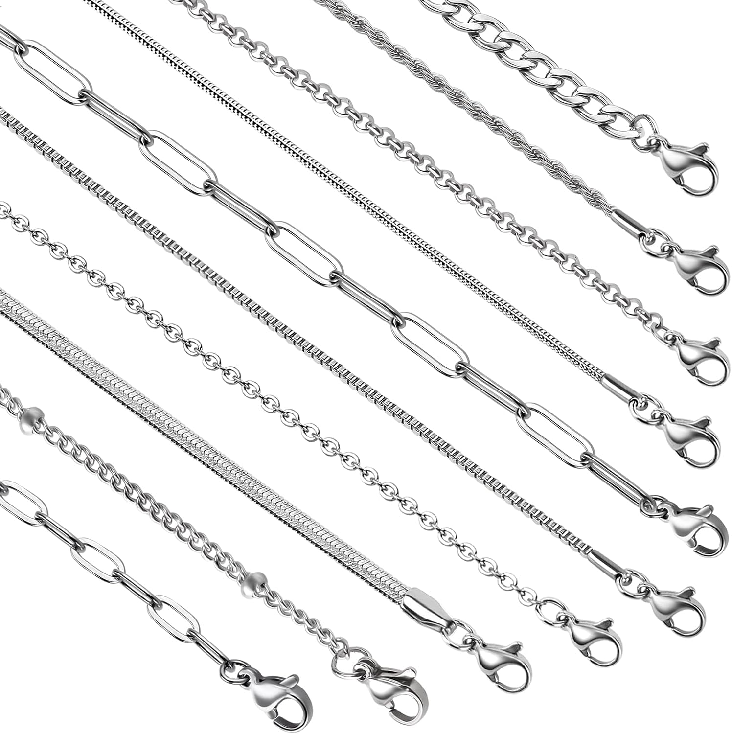 Amazon.com: GTVOODX 10PCS Stainless Steel Chain Necklace for Jewelry ...