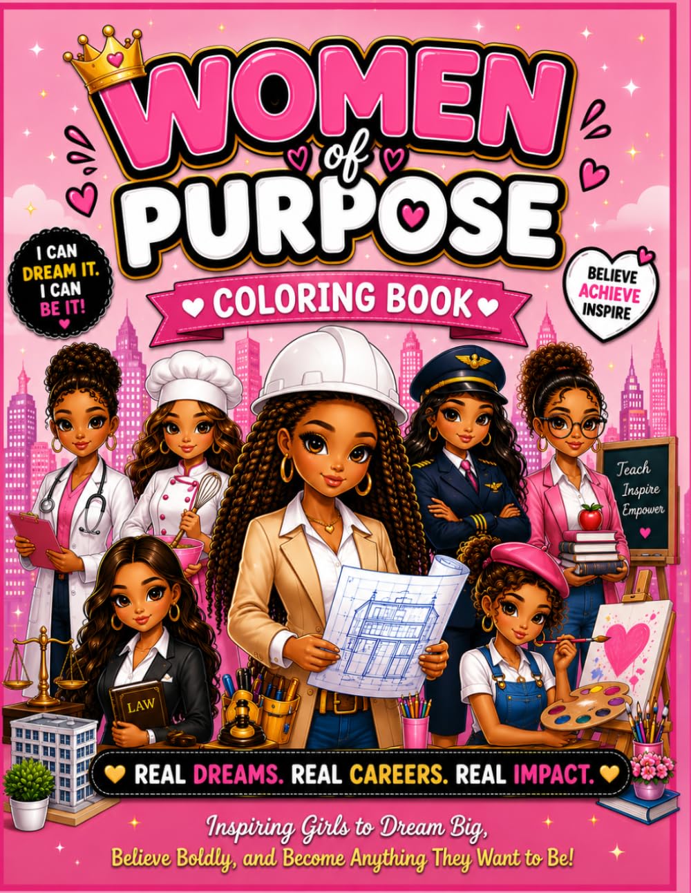 Women of Purpose: An Inspiring Career Coloring Book for Girls Who Dream Big